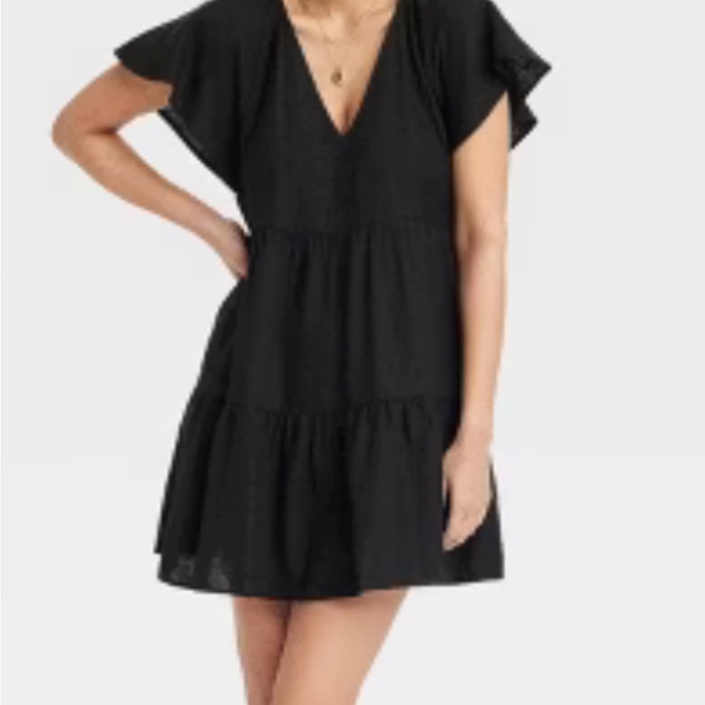 Universal Thread Black Mini linen dress